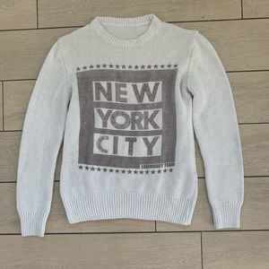 White, New York City sweater